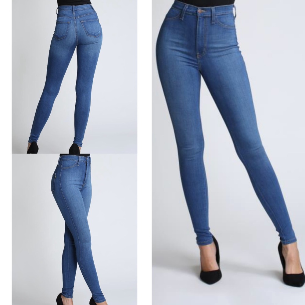High-rise skinny jeans